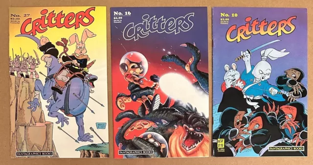 FANTAGRAPHICS CRITTERS Lot of 3 Comics 10, 16 and 27