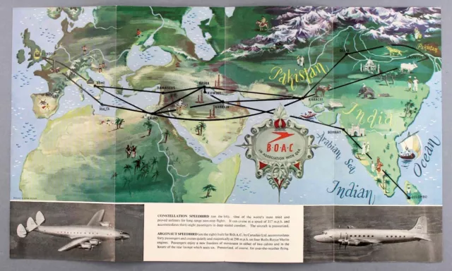 Boac Pakistan India Ceylon Airline Brochure Lockheed Constellation Argonaut