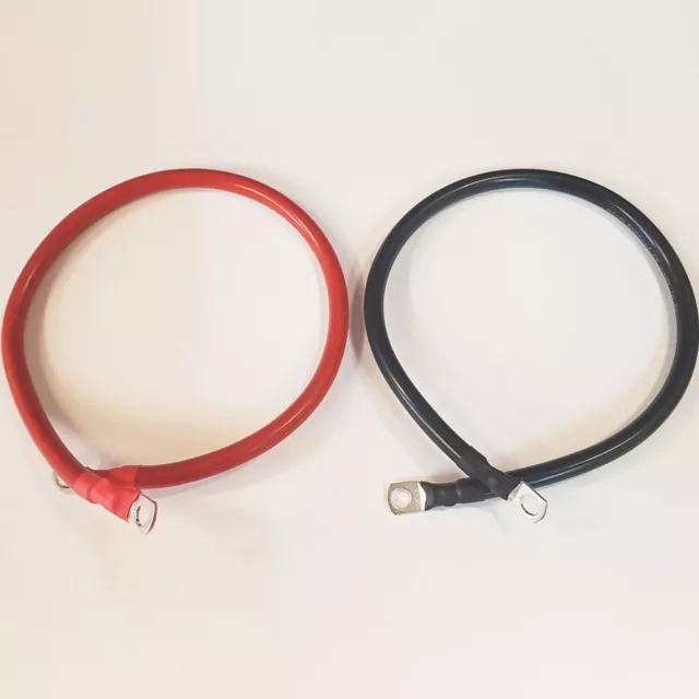 25mm2 170 Amp Battery Lead Power Strap Earth Leisure Cable Leads - 6 8 10 Lug