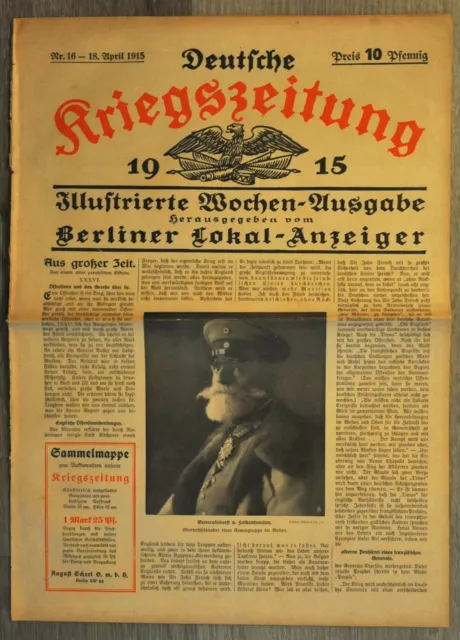 Deutsche Kriegszeitung 18. April 1915 1. Weltkrieg