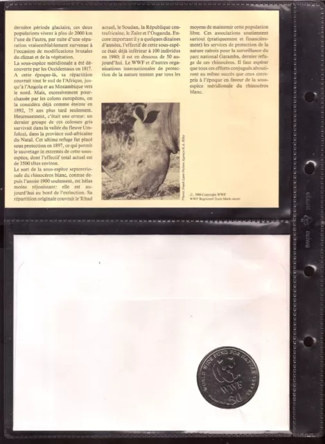 SWAZILAND WWF3:Enveloppe avec timbre FDC,médaille  descriptif et protection 2