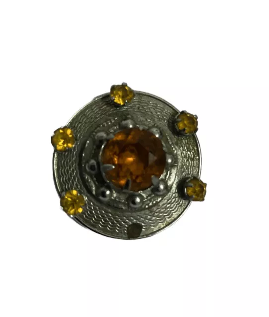 Vintage Brooch with Scottie Shield Brown Gem  By Mizpah VTD