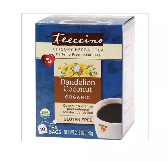 3 x 10 tea bags TEECCINO Chicory Herbal Tea Dandelion Coconut ( 30 bags )