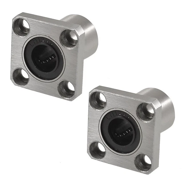 2X Bushings Square Flanged Long Linear Bearing 12mm x 21mm x 30mm V2V2