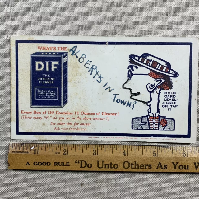 1925 Vintage DIF Washing Soap Detergent Promotional Advertising Card Mov-I-graff