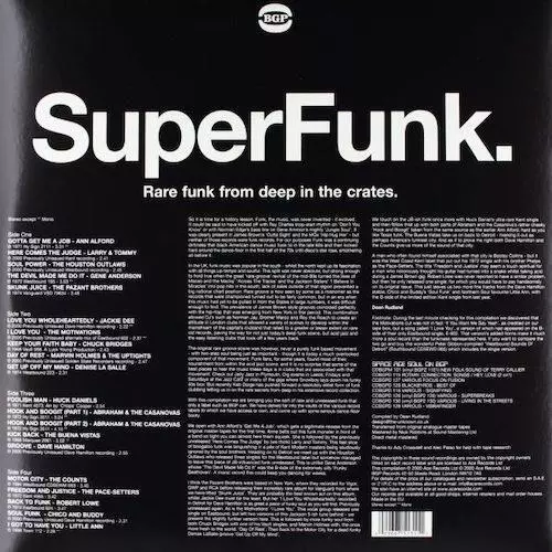 SUPER FUNK VOLUME 1 Various Artists - New & Sealed 2X LP Vinyl  (BGP) Soul 2