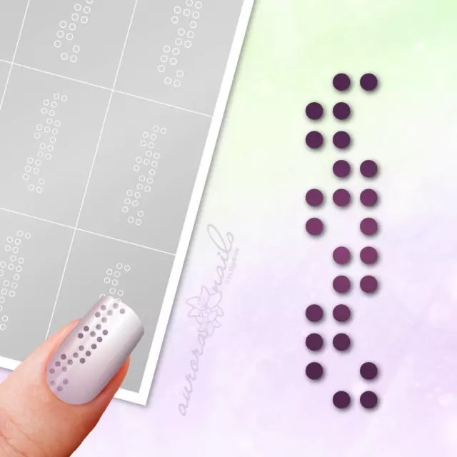 Schablonen für Airbrush, Nailart, Schmuck P027 Punkte Kreise Dots rund Muster