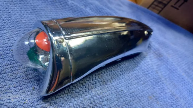used 1930s/1940s "Repo-STYLE" Fender Type Rocket Style Bicycle Light Headlight used 1930s/1940s "Repo-STYLE" Fender Type Rocket Style Bicycle Light Headlight