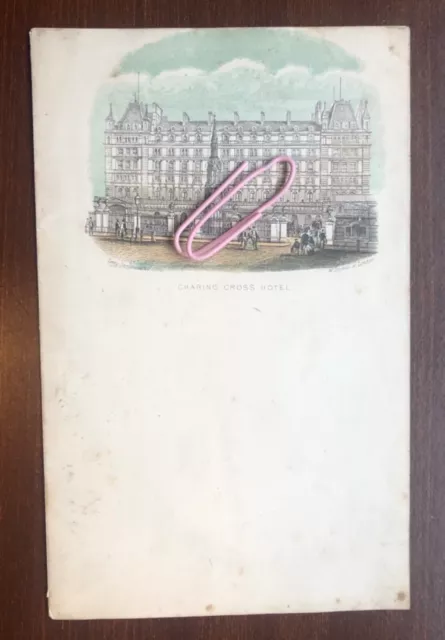 Vintage Notepaper Writing Paper Charing Cross Hotel London