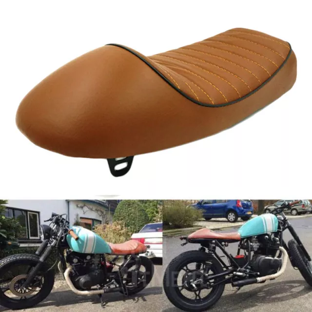 Cafe Racer Seat Flat Brat Hump Saddle For Harley Honda Suzuki Yamaha Motorcycle