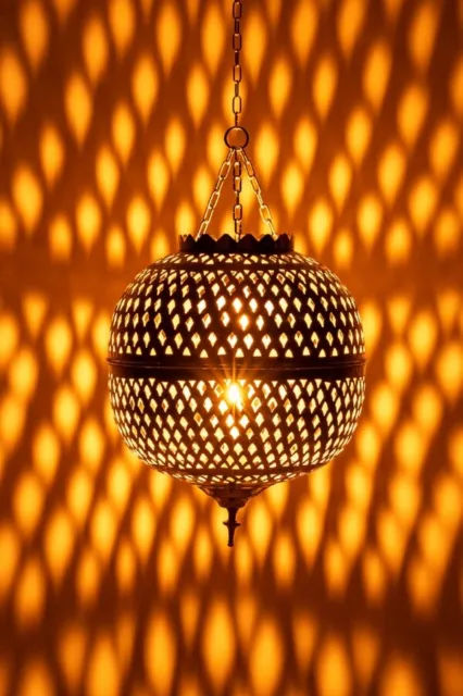 Oriental Lámpara Marroquí De Techo Colgante Plata