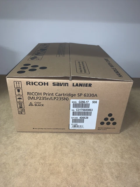 Ricoh 406628 Black Toner Open Box & Open Bag New Unused Uninstalled