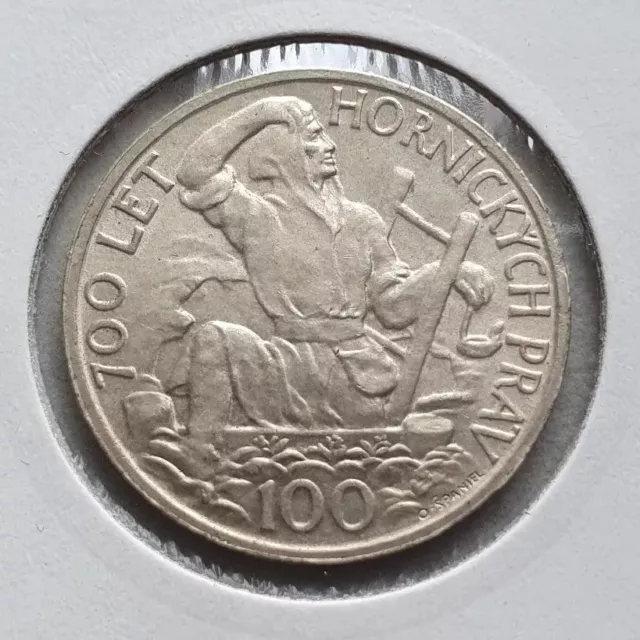 1949 Ussr Czechoslovakia 100 Korun Large Old Silver Coin Unc