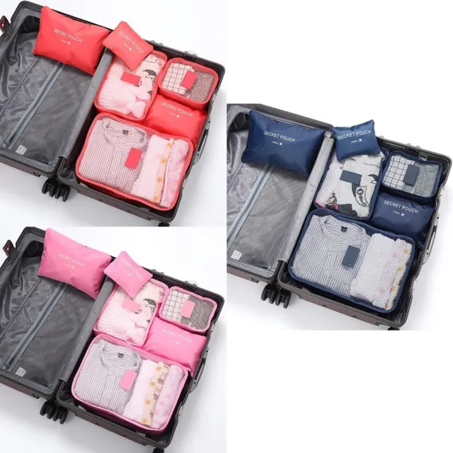 6PCS / Imballaggio Cubi Viaggio Sacchetti Bagagli Organiser Vestiti Valigia
