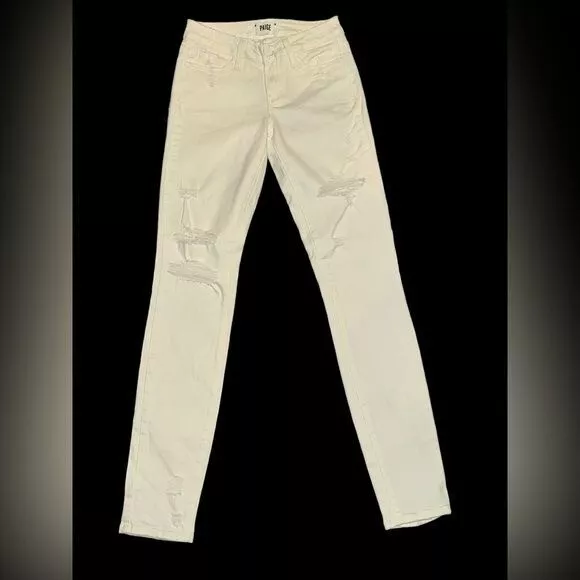 Paige White Jeans Womens 24 Bright White Destroy Denim Verdugo Ultra Skinny 3