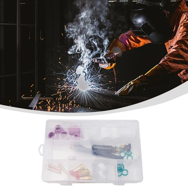 CHNSALESCOM 28 Pcs TIG Welding Stubby Gas Lens #10 Pyrex Cup