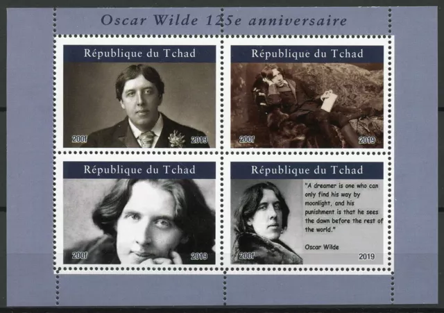 Chad 2019 MNH Famous People Stamps Oscar Wilde Writers Literature 4v M/S