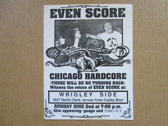 EVEN SCORE / GUAGE / TIME OUT @ Wrigley Side 6/91 Chicago Gig Flyers Handbills