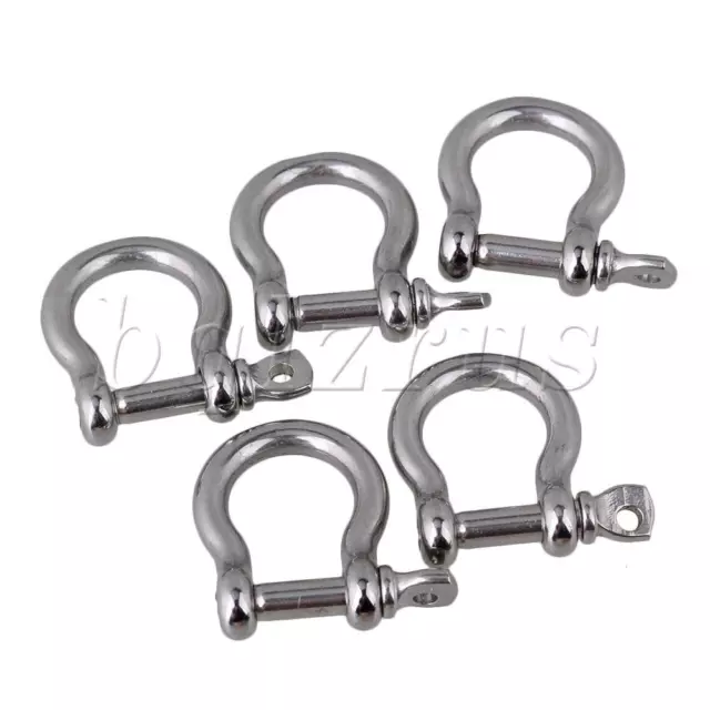 5PCS Stainless Steel M4 Screw Bow Anchor Shackle Rigging European Style