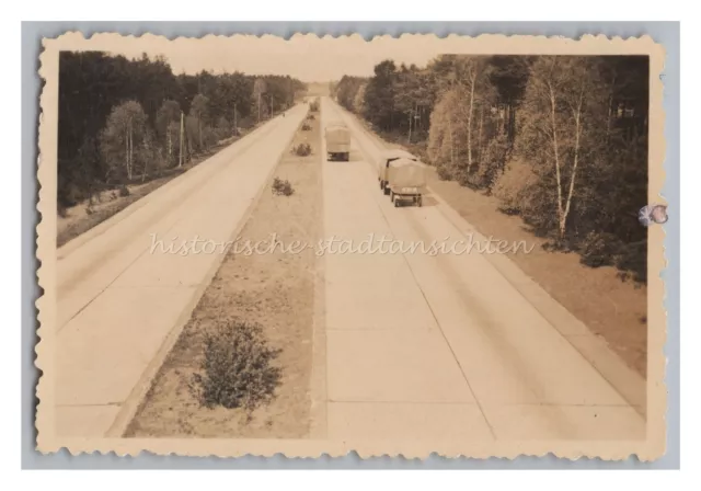 Autobahn Berlin-Halle 1957 - LKW - altes Foto 1950er