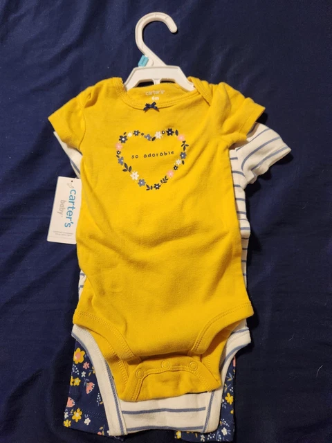 Cute Carters 3-Piece Baby Girl Outfit - Infant Size 6 Months - New