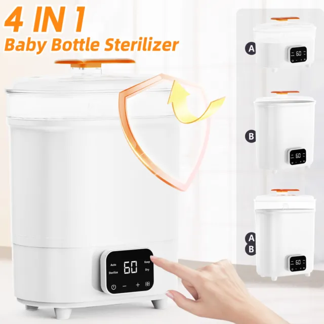 Baby Electric Steam Bottle Sterilizer and Dryer Fit for 6 Bottles Food Warmer