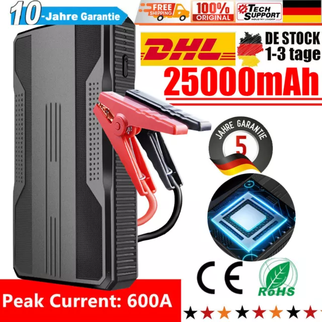 Auto KFZ Starthilfe Jump Starter Ladegerät Booster Powerbank 25000mAh 12V 400A