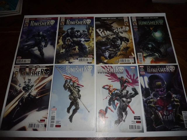 THE PUNISHER 8 Issue Lot Marvel 2018 #219-226 Complete 1st WAR MACHINE Cover NM