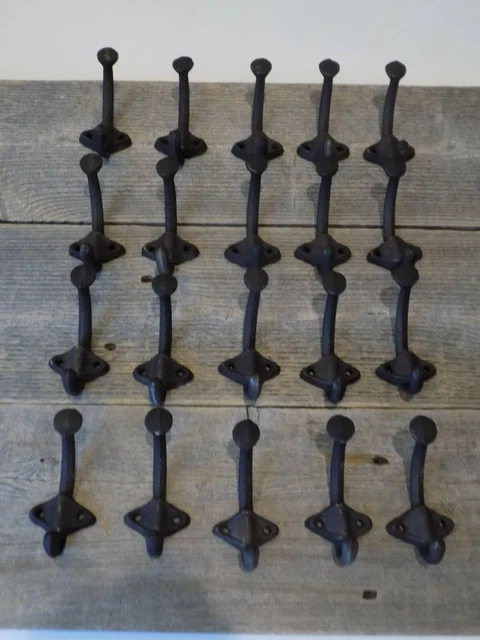 20 Cast Iron Black U-Shape Hooks Coat Hat Sweater Towel Bathroom Kitchen Cups