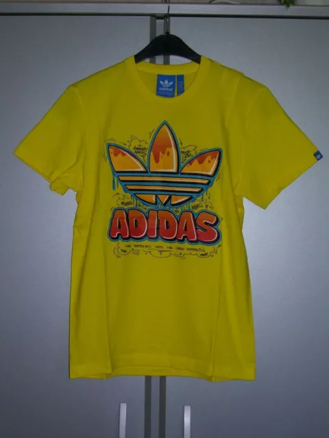 adidas Herren Oldskool Tee Shirt T-Shirt Trefoil gelb Kurzarm XS oder S neu