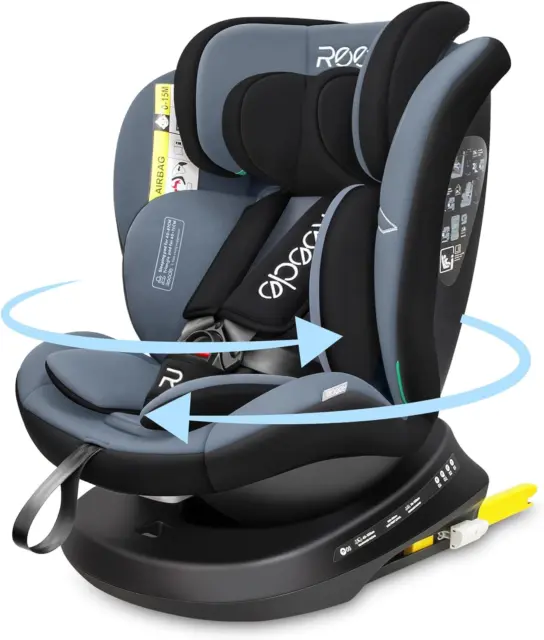 Seggiolino Auto Con ISOFIX, 40-150Cm(Gruppo 0 + 1/2/3, 0-36 Kg), nero