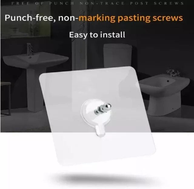 30-Pack Seamless Self-Adhesive Hanging Hooks-Punch-Free Nail and Screw Stickers