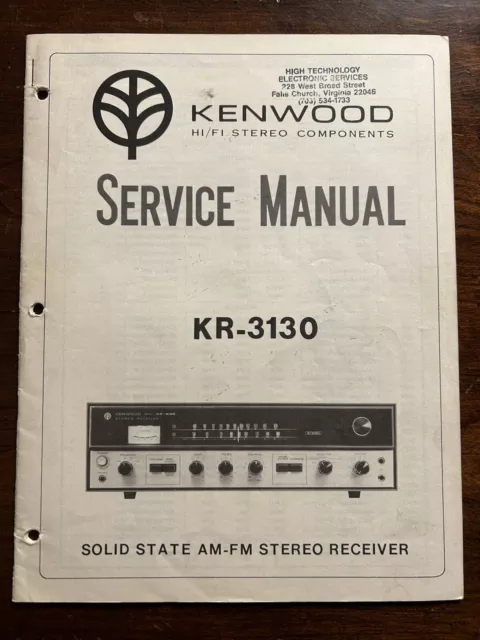 Kenwood KR-3130 AM-FM Stereo Receiver Service Manual Original OEM Genuine