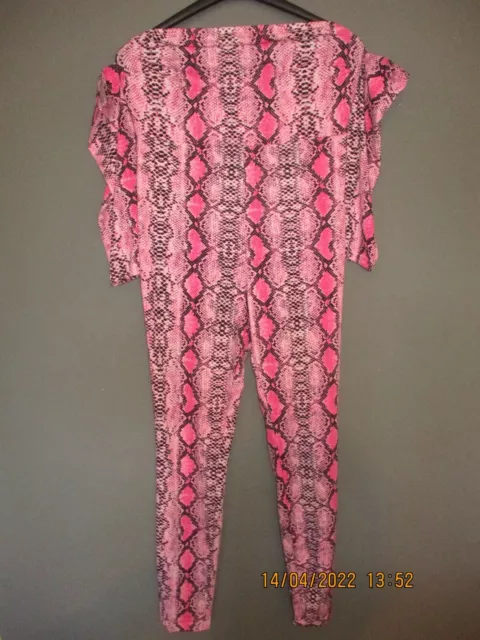 214.Catsuit Ganzanzug Overall Gymnastikanzug Gr.XL Reptil pink (lt. Etikett) NEU