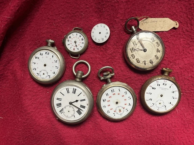 Lot pieces horlogerie montre engrenages rouages tourelles lot n°48
