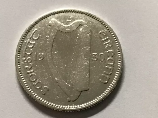 1930 Ireland Silver Shilling Km-6