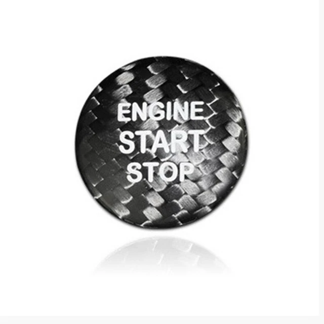 Echte Kohle Faser Auto Motor Start Stop Knopf Abdeckung HüLle Trim Aufklebe W7A4