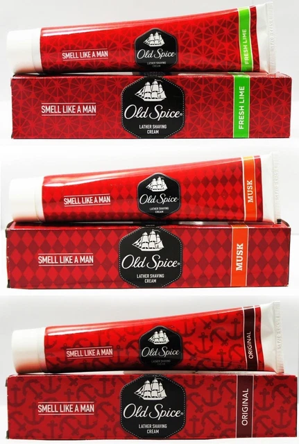 Crema da Barba Schiuma OLD SPICE {ORIGINAL, MUSK, FRESH LIME} Tubi da 70g