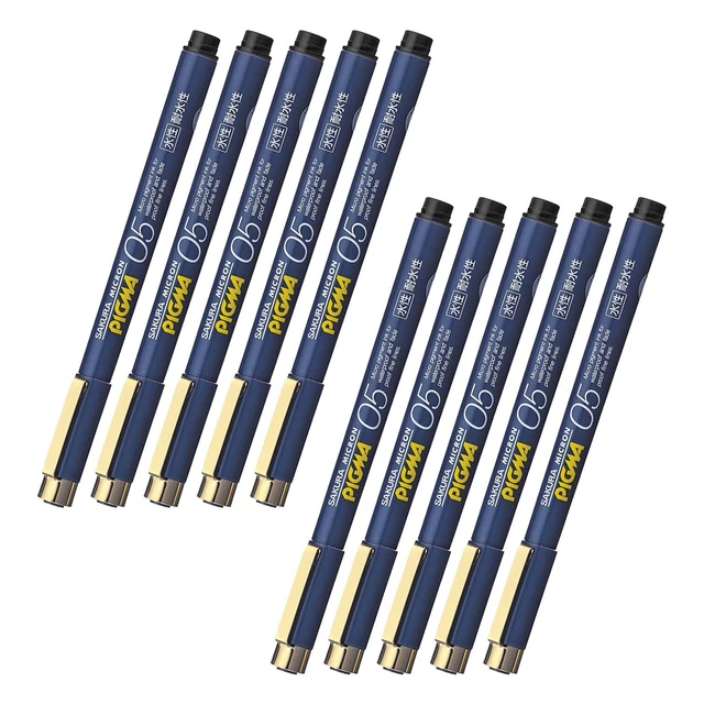 Sakura Crepas Water-based Pen Pigma 0.5mm Black 10Book ESDK05 49-10P 734