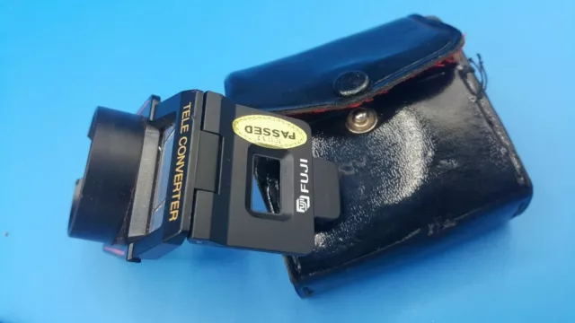 Fuji Teleconverter, Lens Cap and case Vintage
