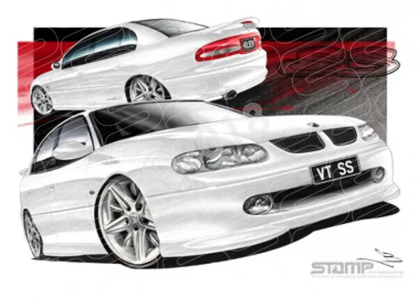 Holden Vt Ss Commodore Heron White A3 Framed Print (Hc09D)