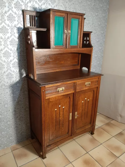 2von2 Wohnfertiges Jugendstil-Art-Deco-Buffet: Antike Eleganz  Vitrine, Kredenz