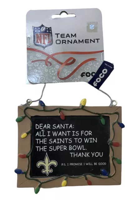 New Orleans Saints NFL American Football Christmas Tree Lights Sign Ornament