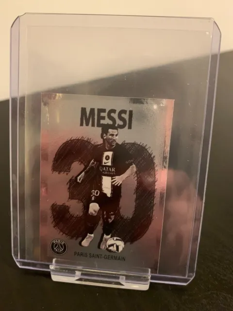 Lionel Messi Art Crack Foil Sticker Panini Ligue 1 Foot 2023 Collection #239 PSG