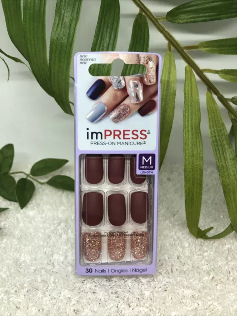 KISS imPRESS PRESS-ON MANICURE 30 Nails selbstklebend Fingernägel FORBIDDEN neu