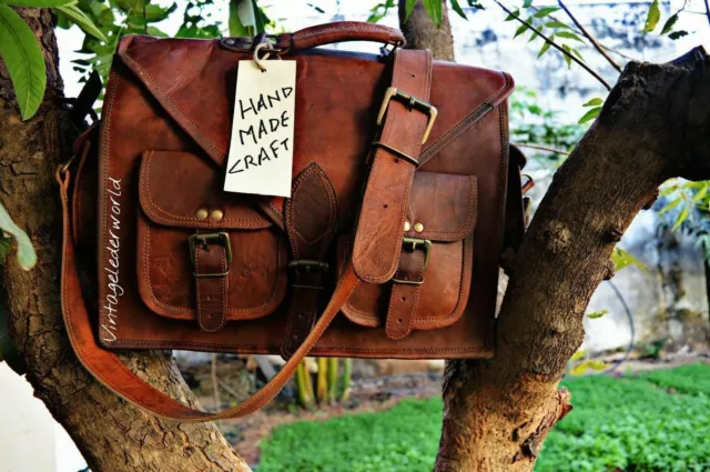 Nuovo di Alta Qualità Valigetta Originale Vintage Pelle Borsa Satchel Laptop Bag