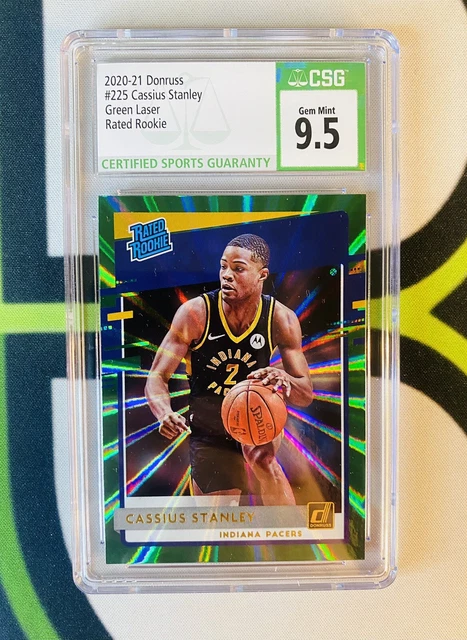 2020-21 Panini Donruss Green Laser Rated Rookie #225 Cassius Stanley RC CSG 9.5