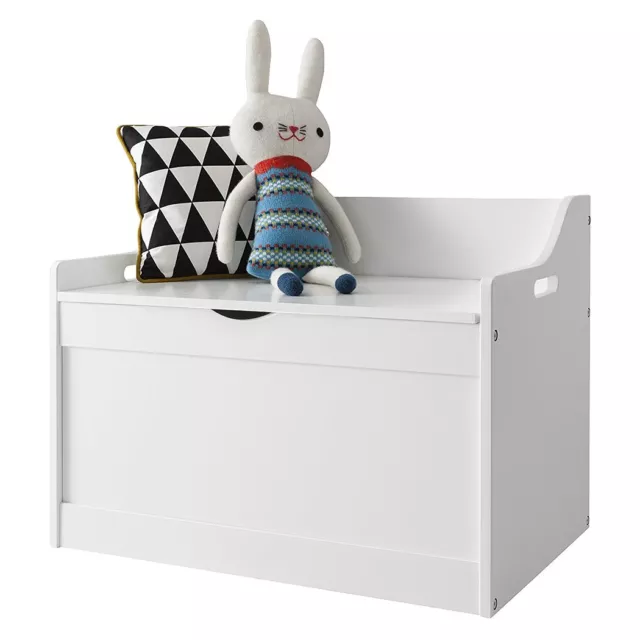 Kids Toy Box Children Clothes Organiser Chest Storage Cabinet Container White