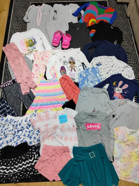 #001-XXL Enorme pacchetto di vestiti per ragazze 6-7 anni GEORGE NEXT PRIMARK LEVI'S LOL