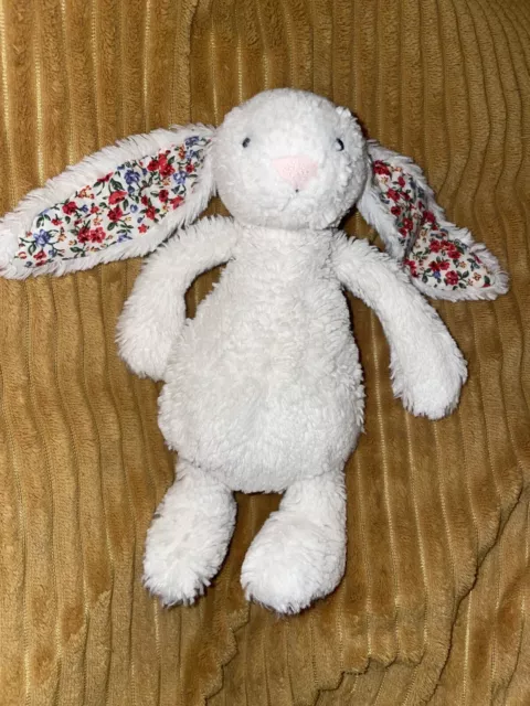 Jellycat Small Cream Blossom Bashful Bunny Rabbit Baby Soft Toy Comforter floral